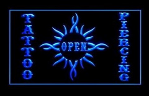 Tribal Celtic Sun Tattoo Piercing LED Neon Sign